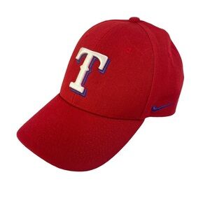 Nike Red Baseball Cap with White and Blue Logo